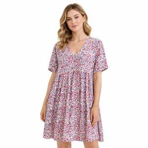 Andree By Unit Babydoll Dress Womens Sz S Lined Floral Romantic Garden Girl NEW